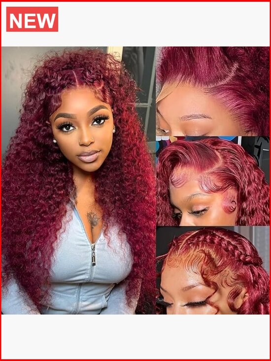 HD Transparent Lace Front Wig 26 Inch Deep Wave Pre-Plucked Glueless 200% main image 4